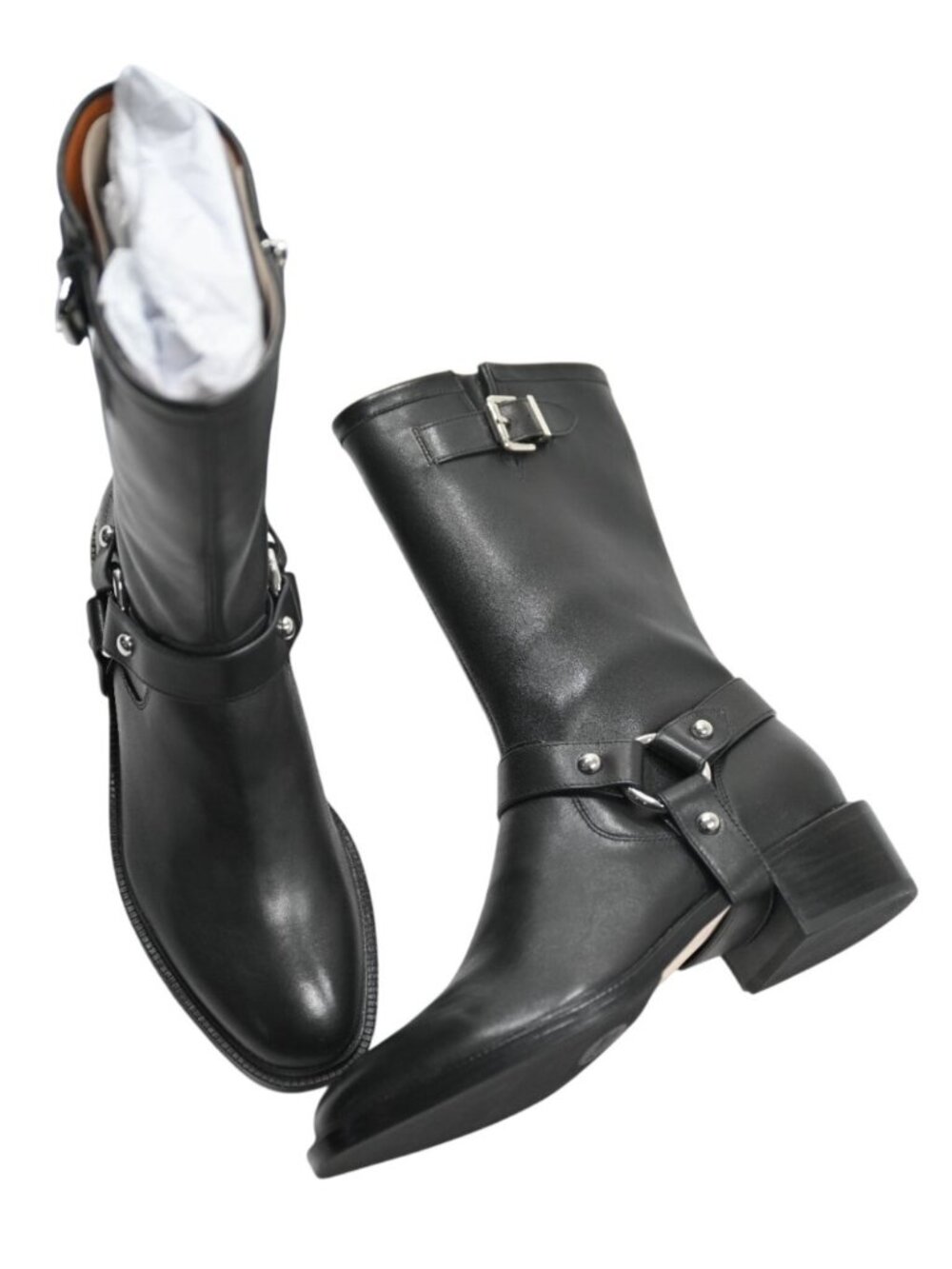 Bared Footwear Tern Leather & Hardware Heeled Boots in Black